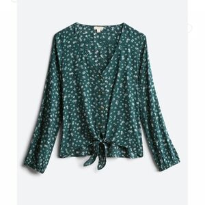 Elegant Teal Floral Women's Blouse